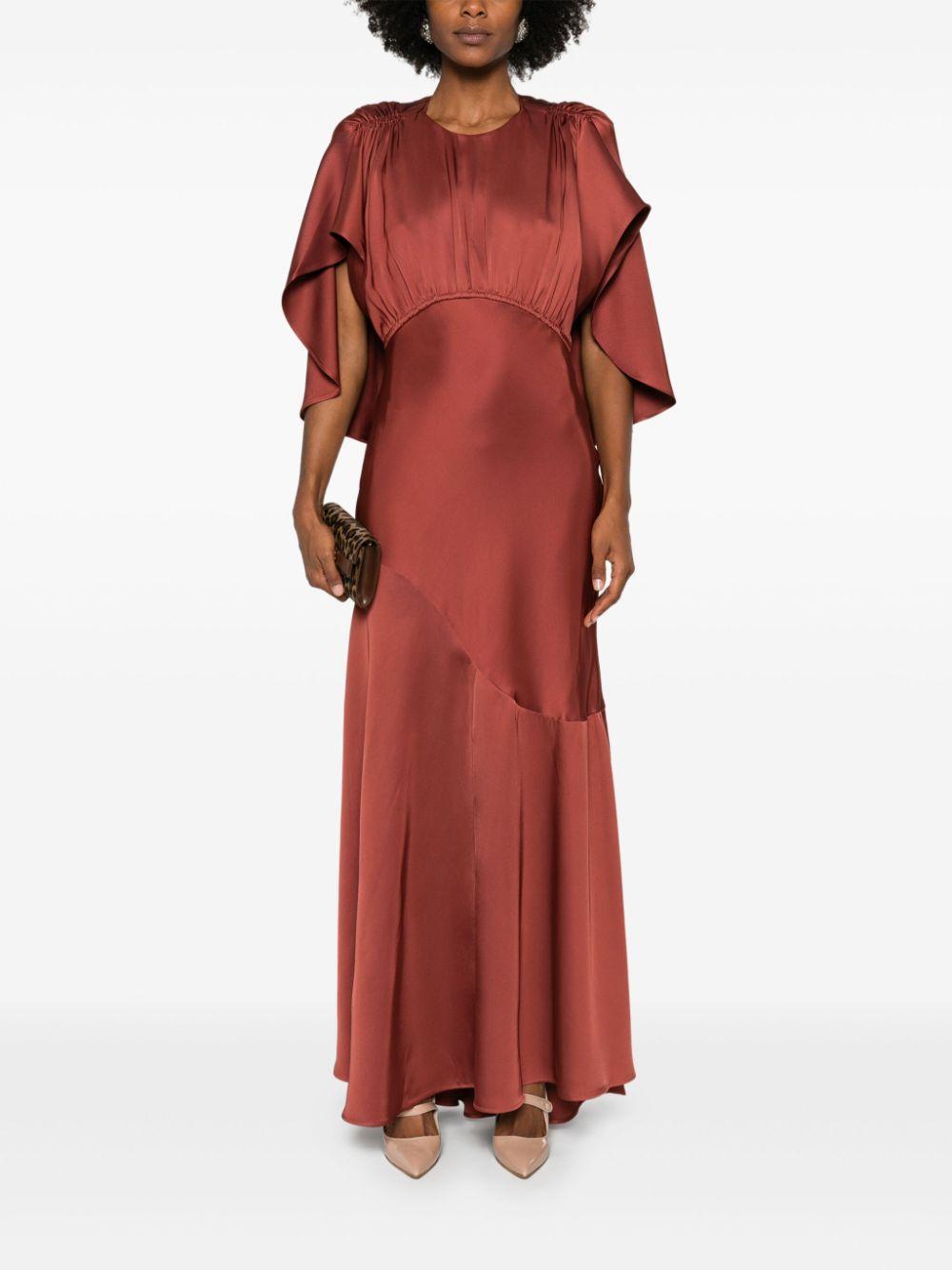 ZIMMERMANN Eden Draped Satin Maxi Dress In Red Product Image