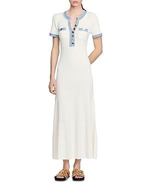 Sandro Alecia Ribbed Midi Dress Product Image