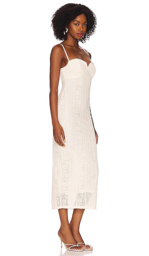 L'Academie Maxime Midi Dress in Cream. Product Image