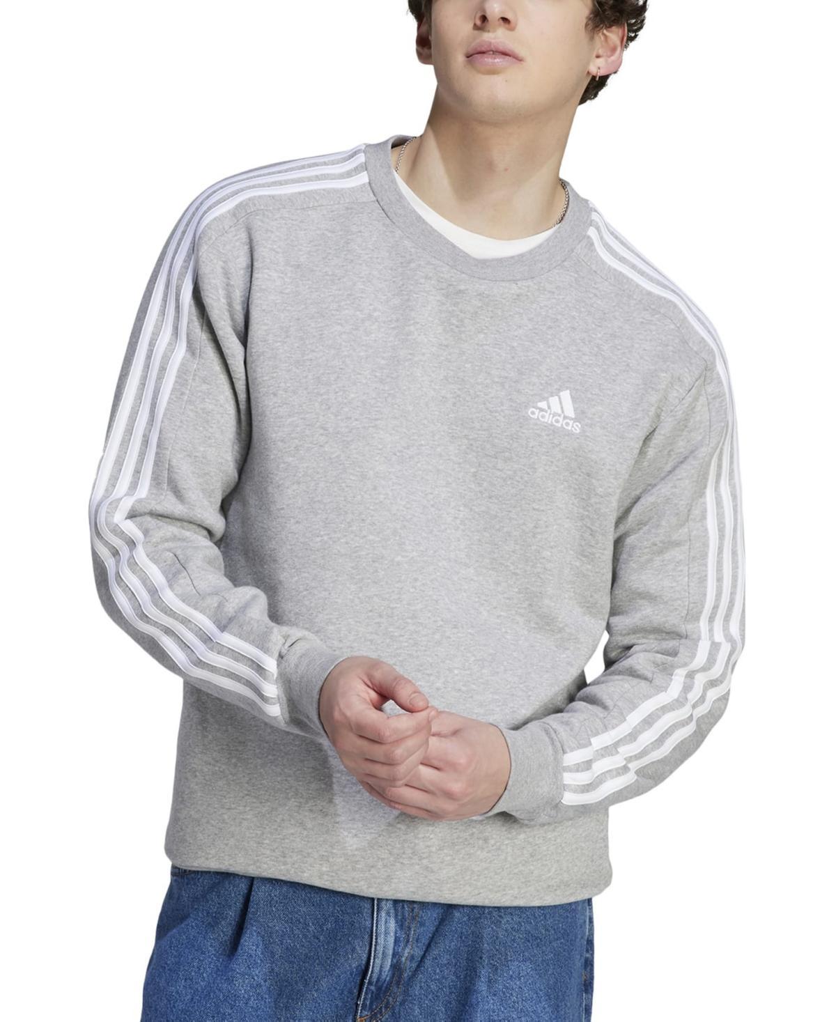 adidas Mens Essentials Fleece 3-Stripes Sweatshirt - Black Product Image