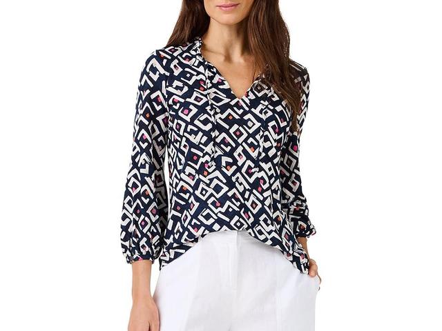 NIC+ZOE Indigo Angles Top (Indigo Multi) Women's Clothing Product Image