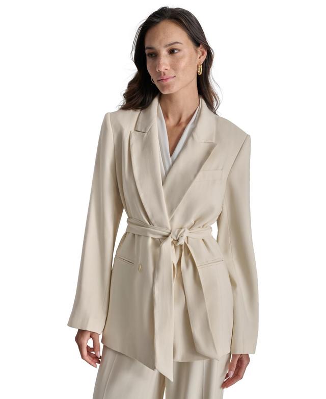 Dkny Womens Tie-Waist Peak Lapel Blazer Product Image