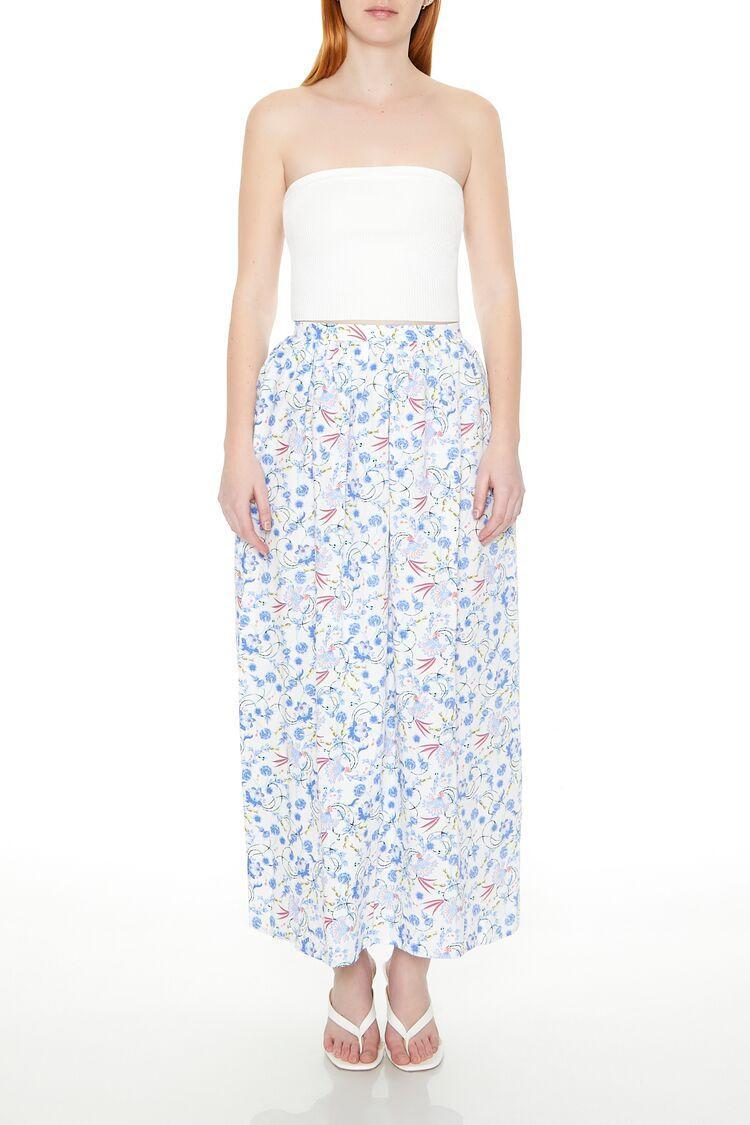 Floral Print A-Line Midi Skirt | Forever 21 Product Image