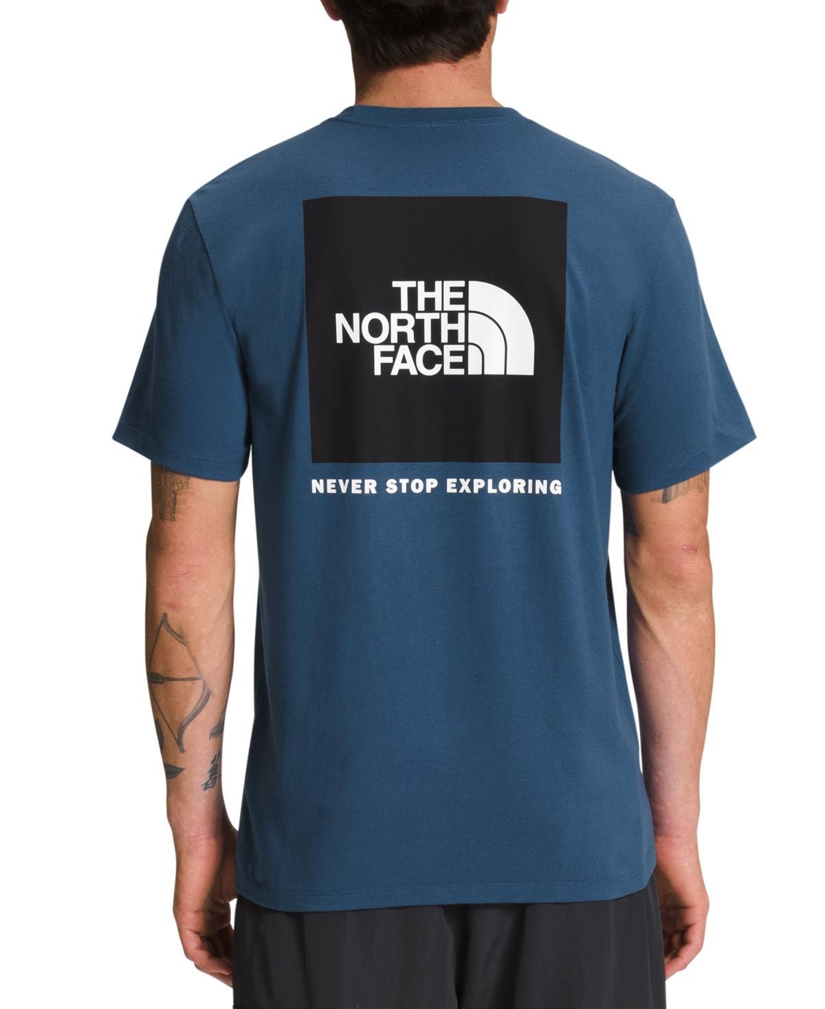 The North Face Mens Box Logo Crewneck Short-Sleeve T-Shirt - Gravel Product Image