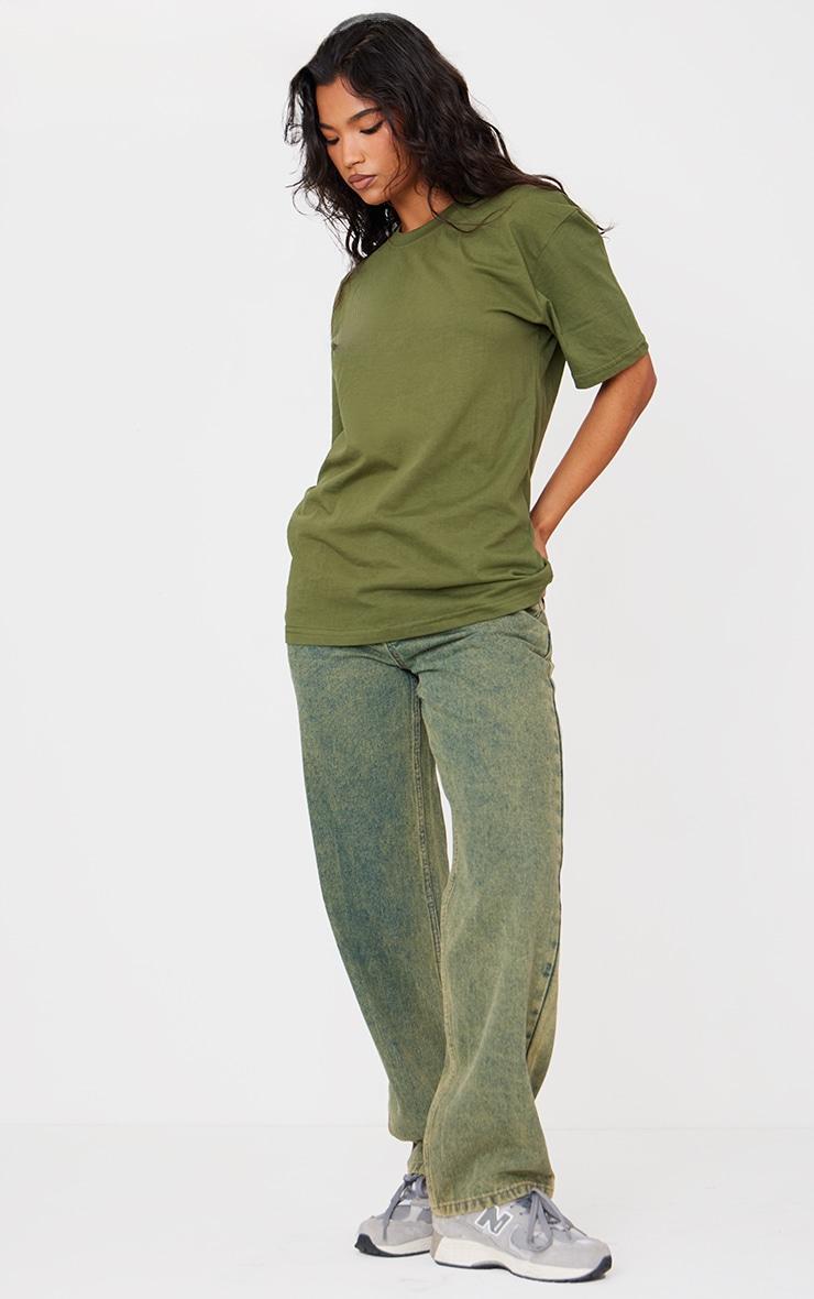 Cotton Khaki Oversized T-Shirt Product Image