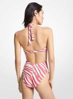 Zebra Print Cutout Swimsuit Product Image