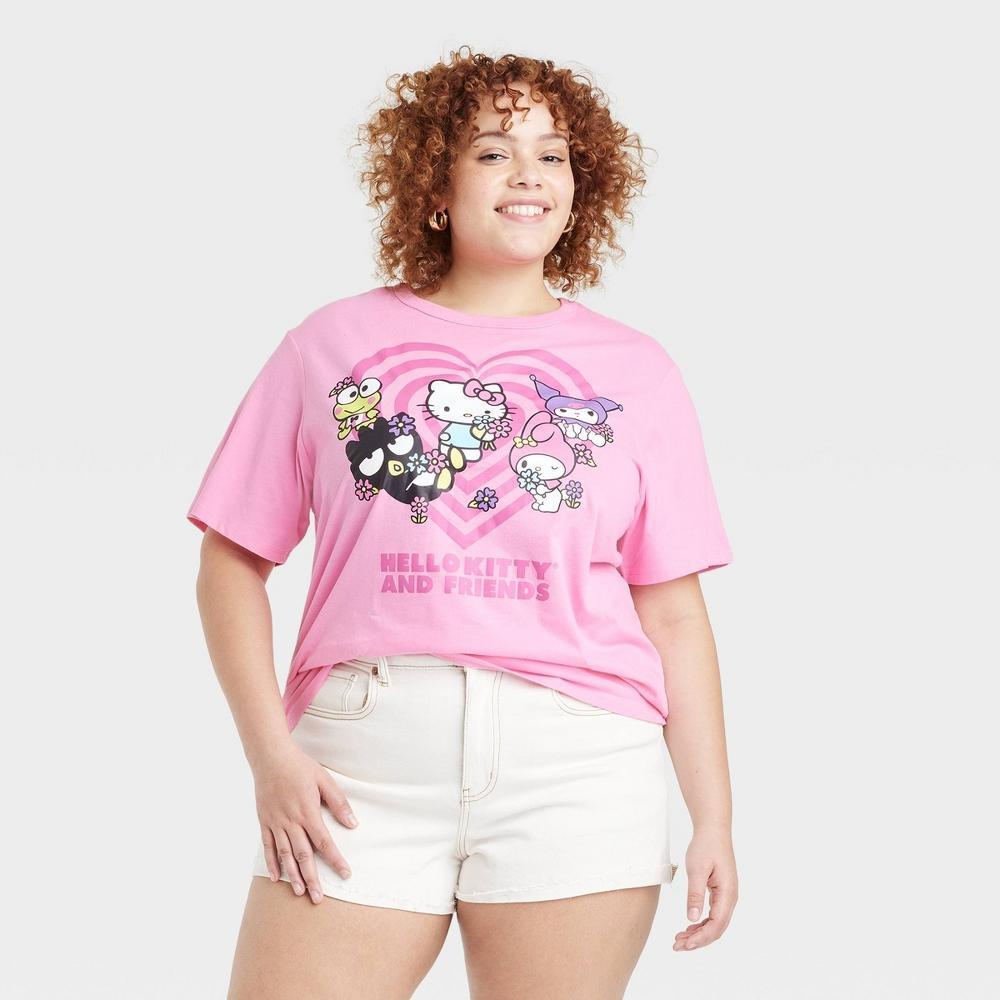 Womens Hello Kitty and Friends Heart Short Sleeve Graphic T-Shirt Product Image