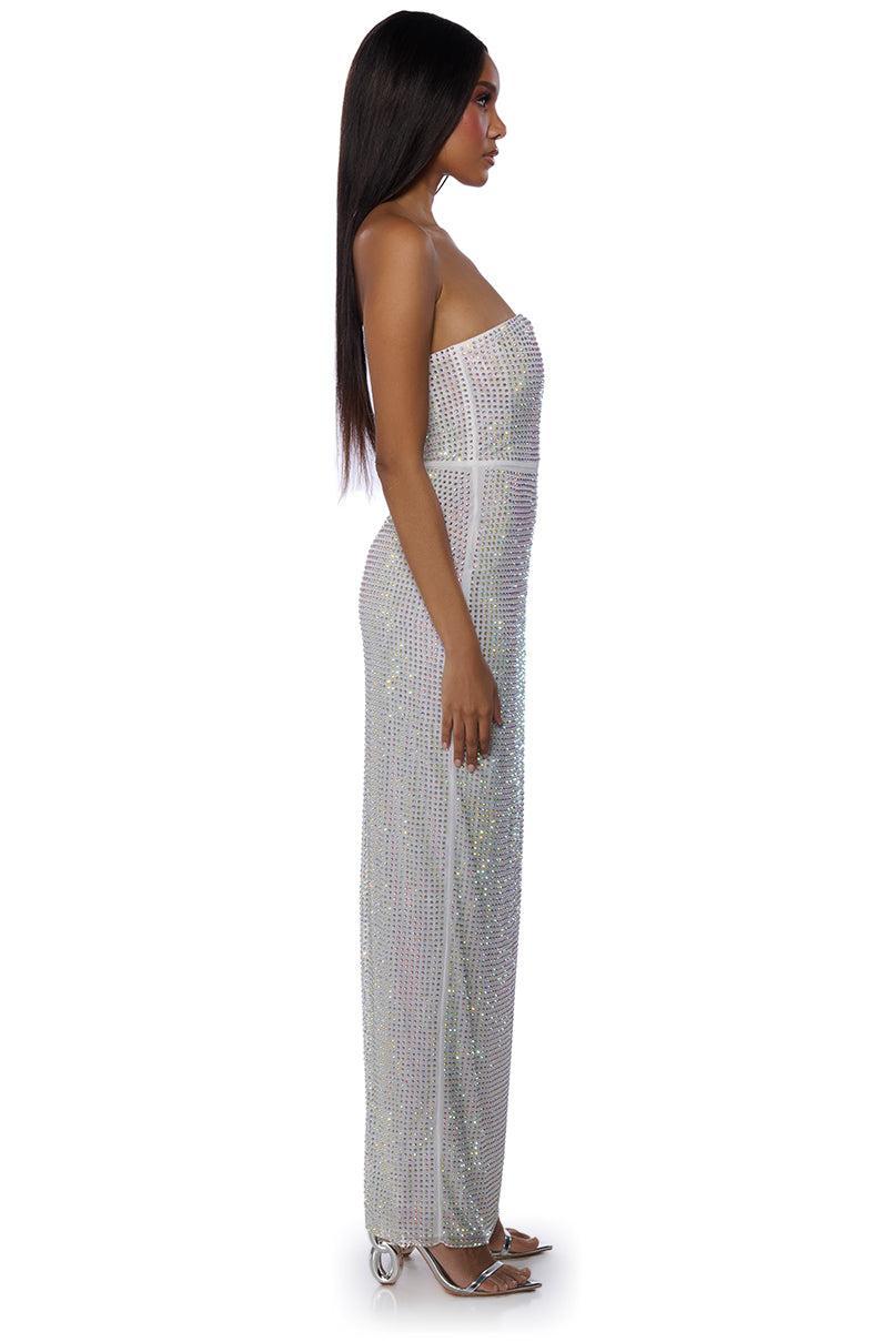 SLEEK AND SEXY RHINESTONE MAXI DRESS Product Image