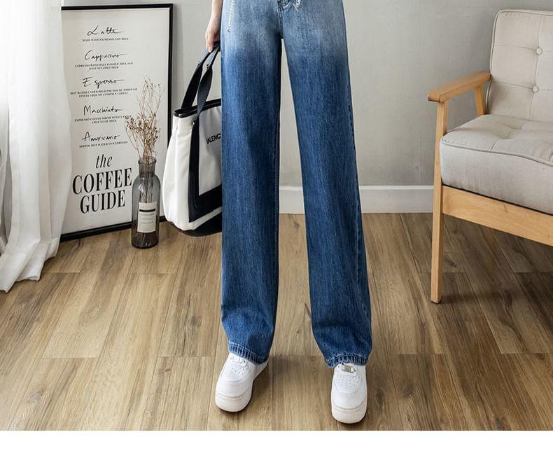 High Waist Gradient Wide Leg Jeans Product Image