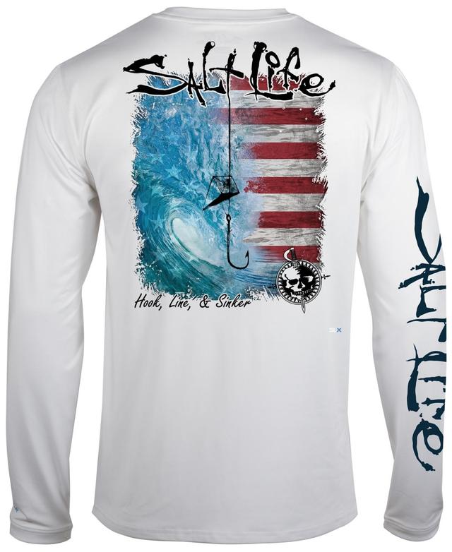 Salt Life Mens Hook Line Sinker Salute Graphic Long-Sleeve Performance T-Shirt Product Image