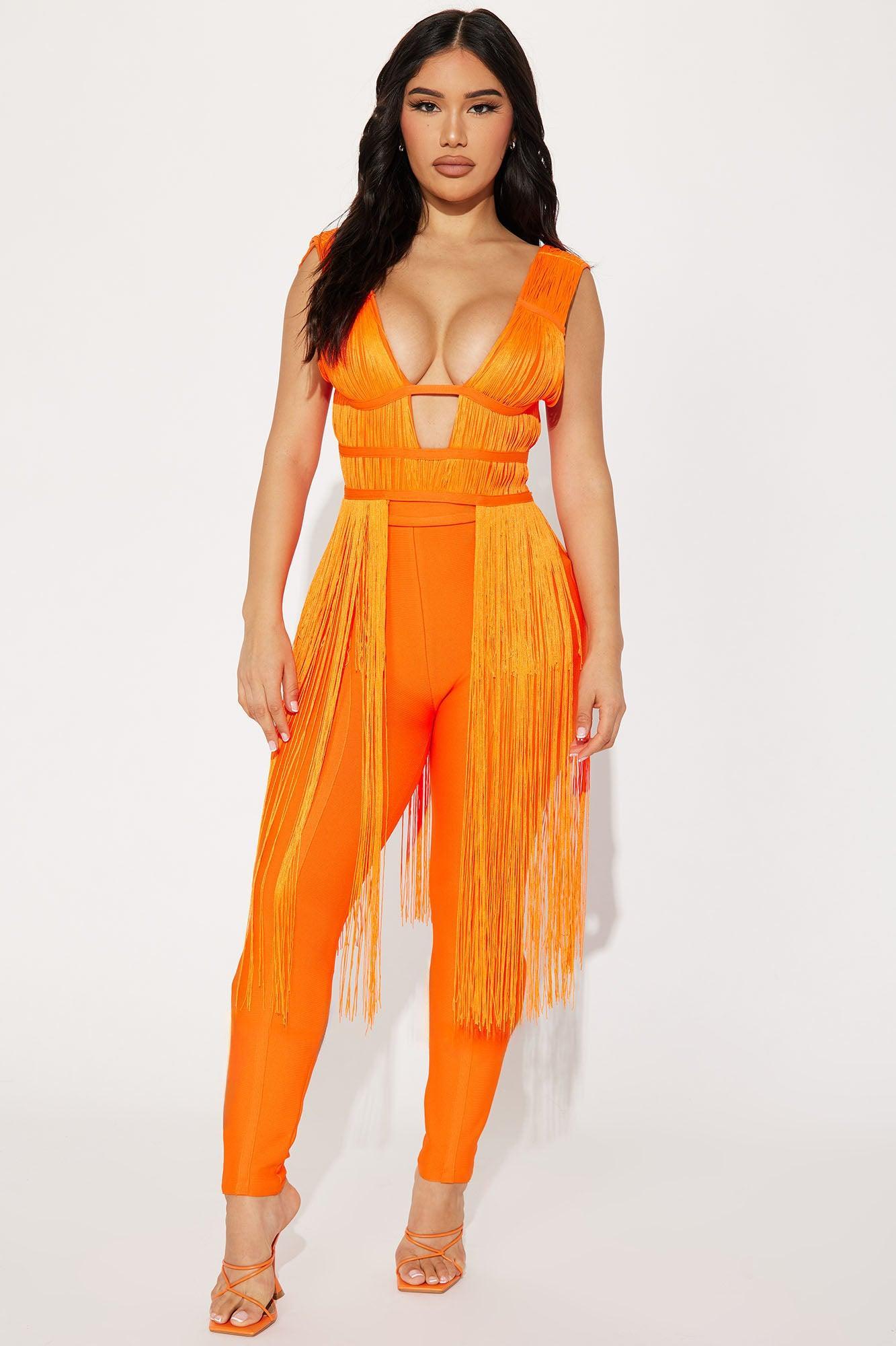 Wild Intentions Bandage Legging Set - Orange Product Image