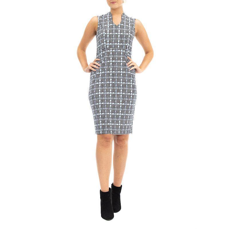 Womens Nina Leonard U-Neck Midi Sheath Dress product image