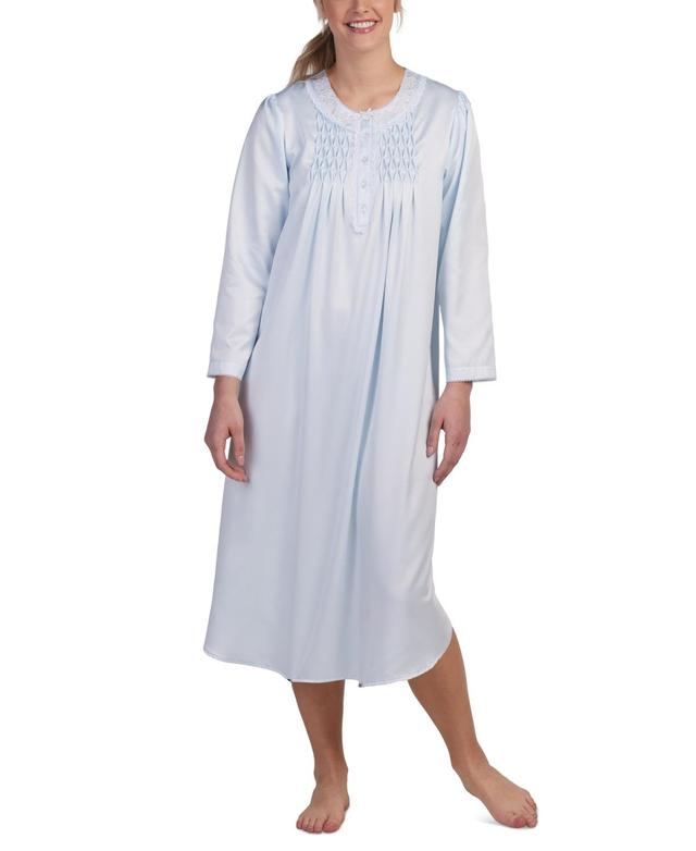 Miss Elaine Womens Embroidered Long-Sleeve Nightgown Product Image