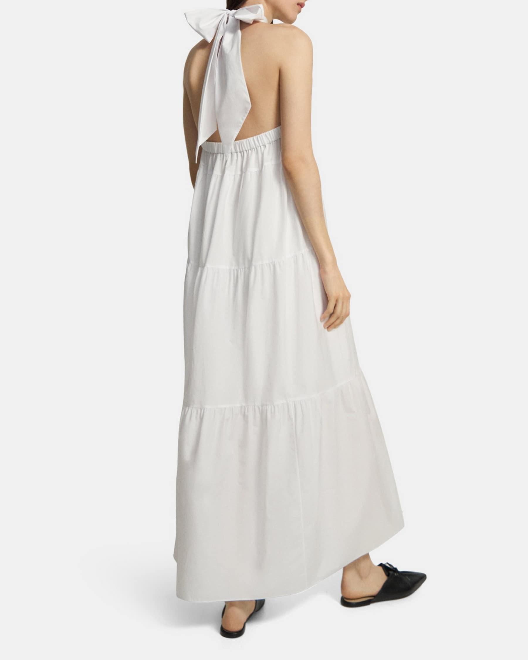 Tiered Halter Maxi Dress in Cotton Blend Product Image