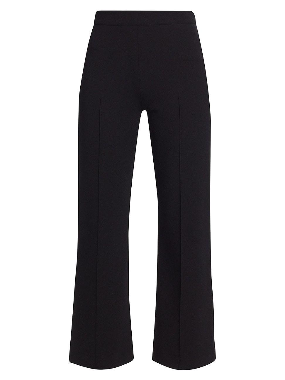 Vince Pintuck Crop Flare Cotton Blend Pants Product Image