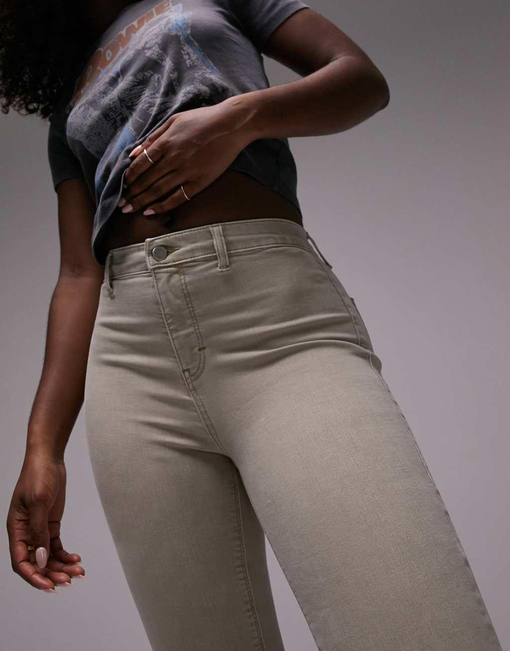 Topshop Hourglass Joni jeans in sand Product Image