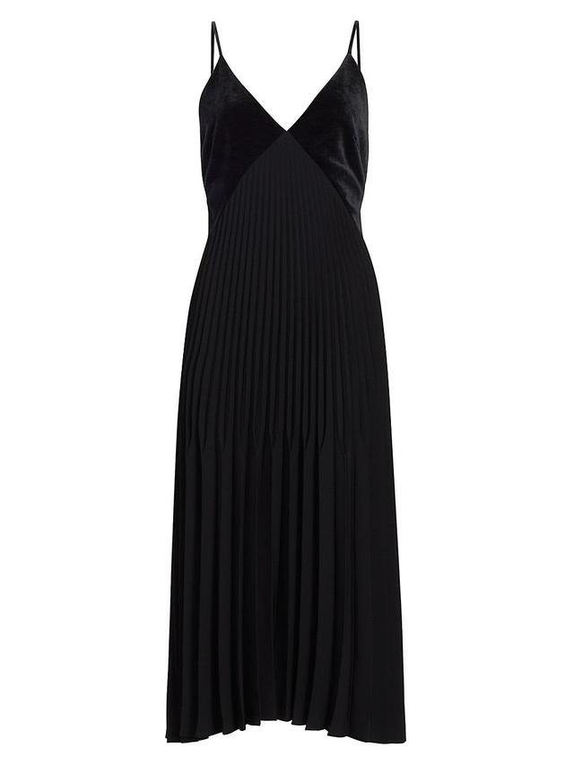 Proenza Schouler Wren Mixed Media Pleated Midi Dress Product Image