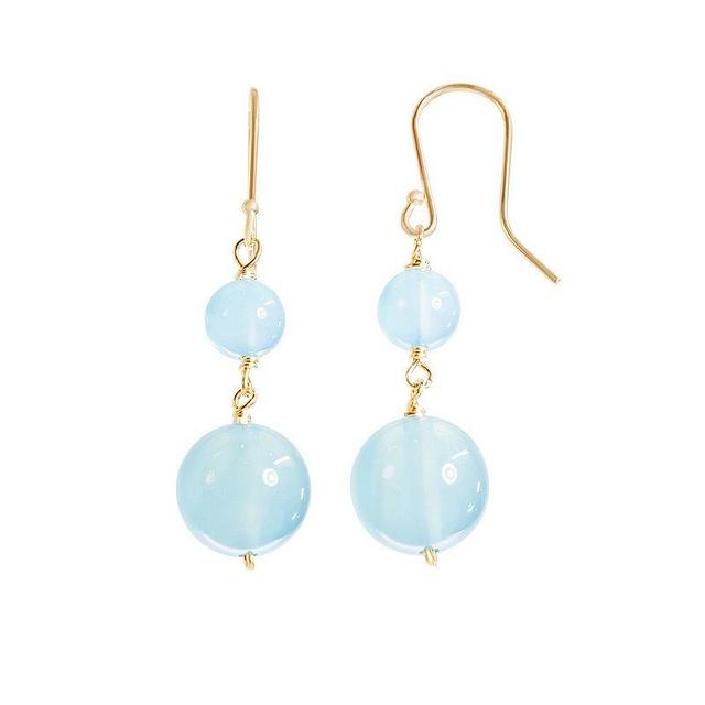 Jewelmak 14k Gold Chalcedony Bead Drop Earrings, Womens Product Image