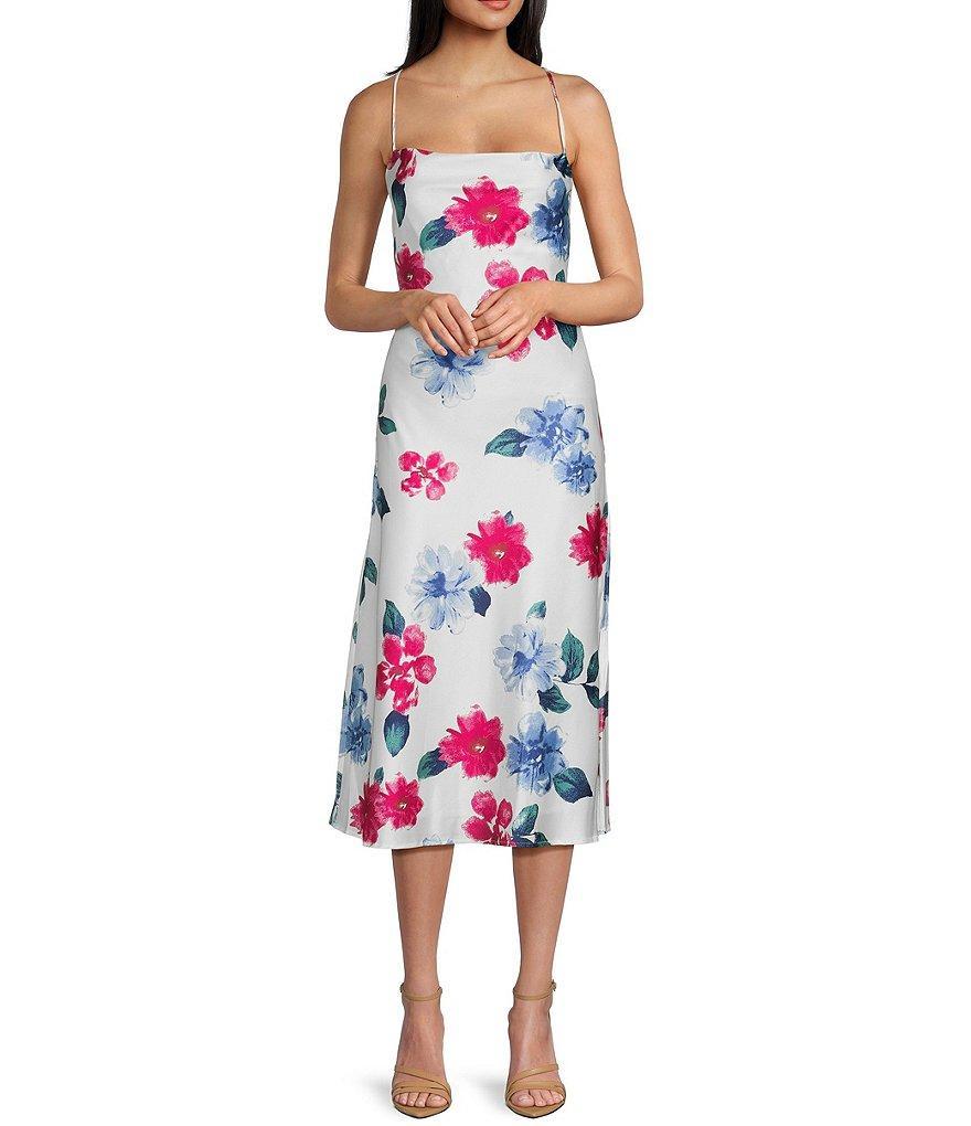 Sadie & Sage Sunset Mood Cowl Neck Midi Floral Printed Dress Product Image