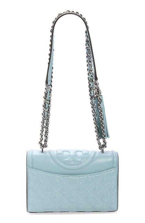 TORY BURCH Small Fleming Convertible Leather Shoulder Bag In Blue Product Image