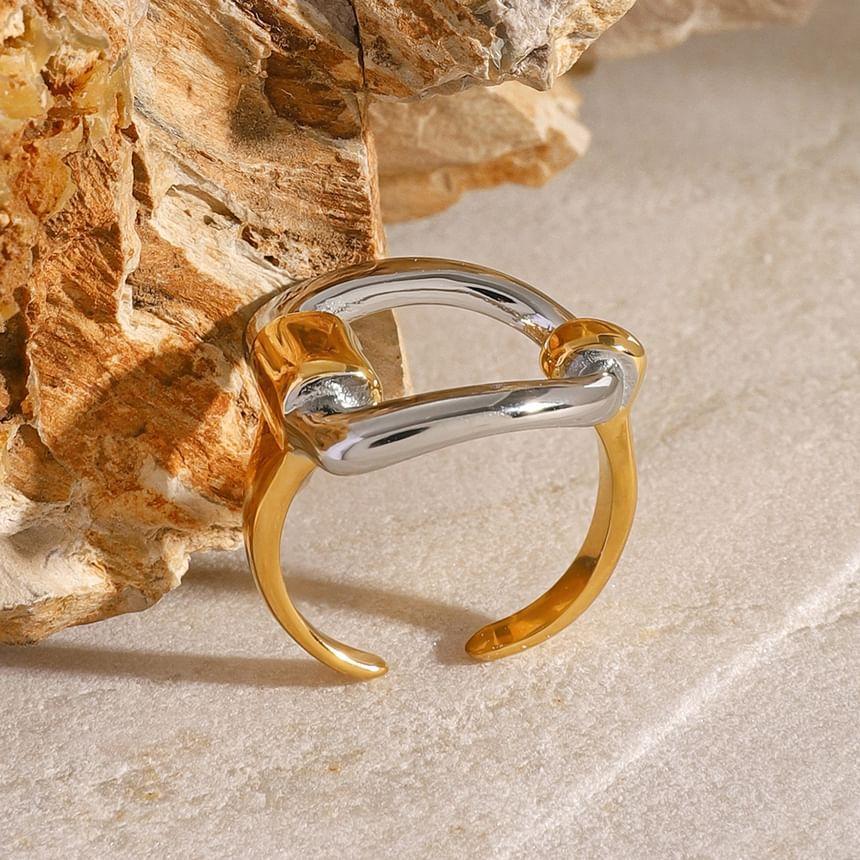 Two Tone Stainless Steel Open Ring Product Image