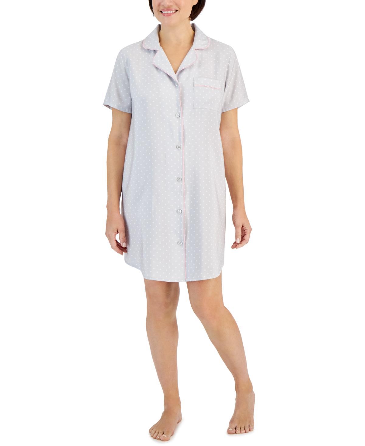 Charter Club Womens Short-Sleeve Matte Satin Sleepshirt, Created for Macys Product Image