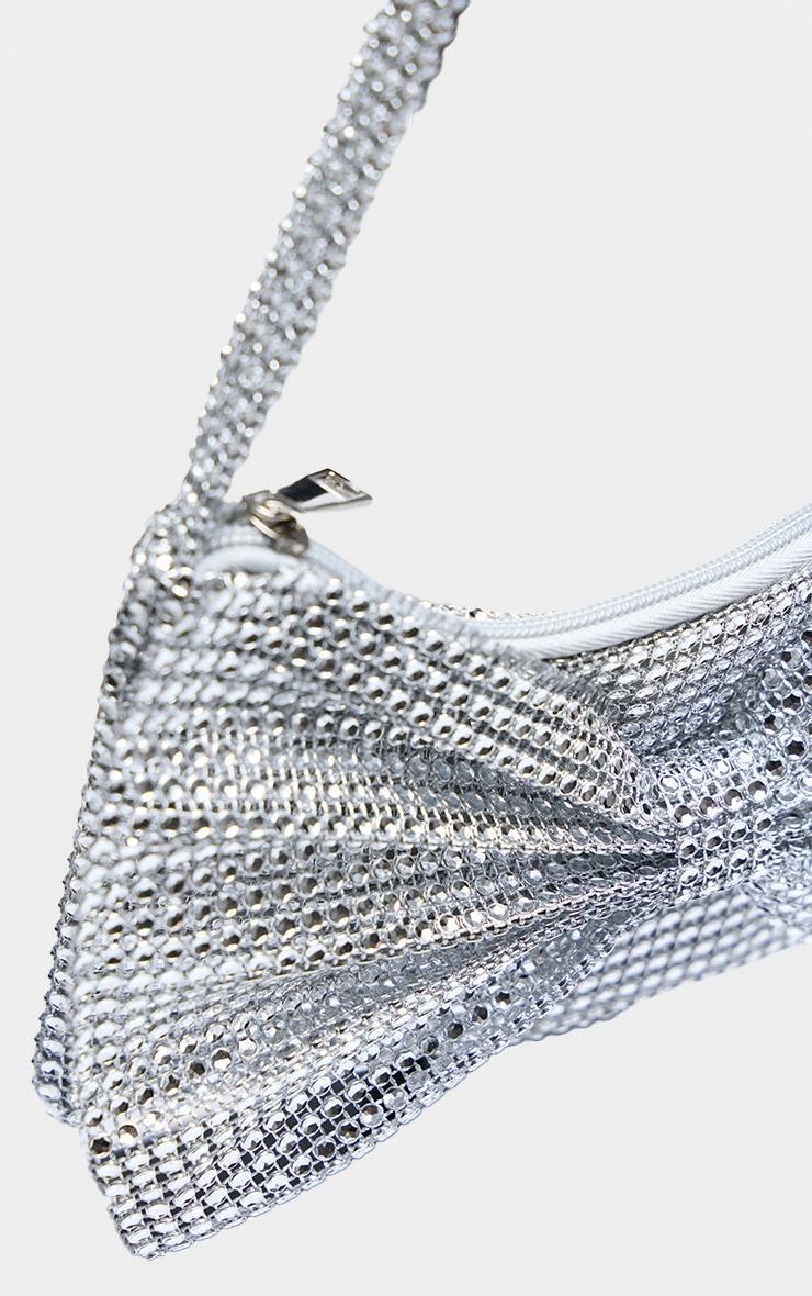 Silver Diamante Bow Shoulder Bag Product Image