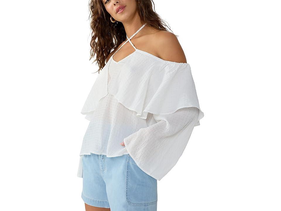 Sanctuary Halter Ruffle Blouse Women's Clothing Product Image