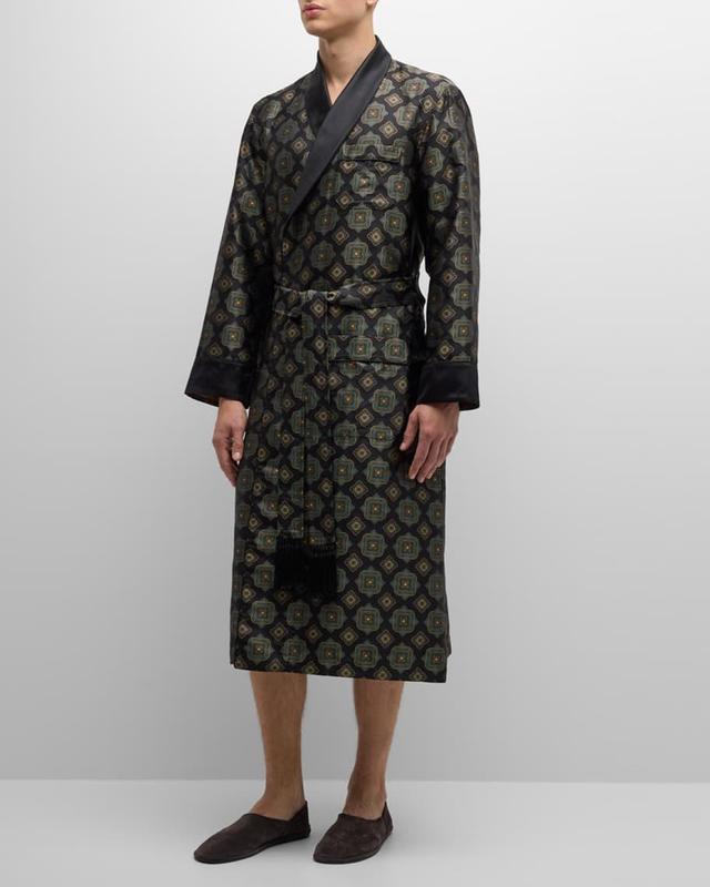 Mens Verona Silk Jacquard Robe Product Image