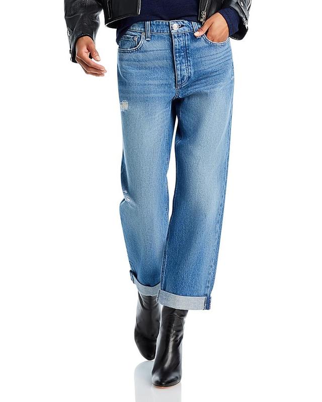 Womens Dre Distressed Ankle-Crop Jeans Product Image