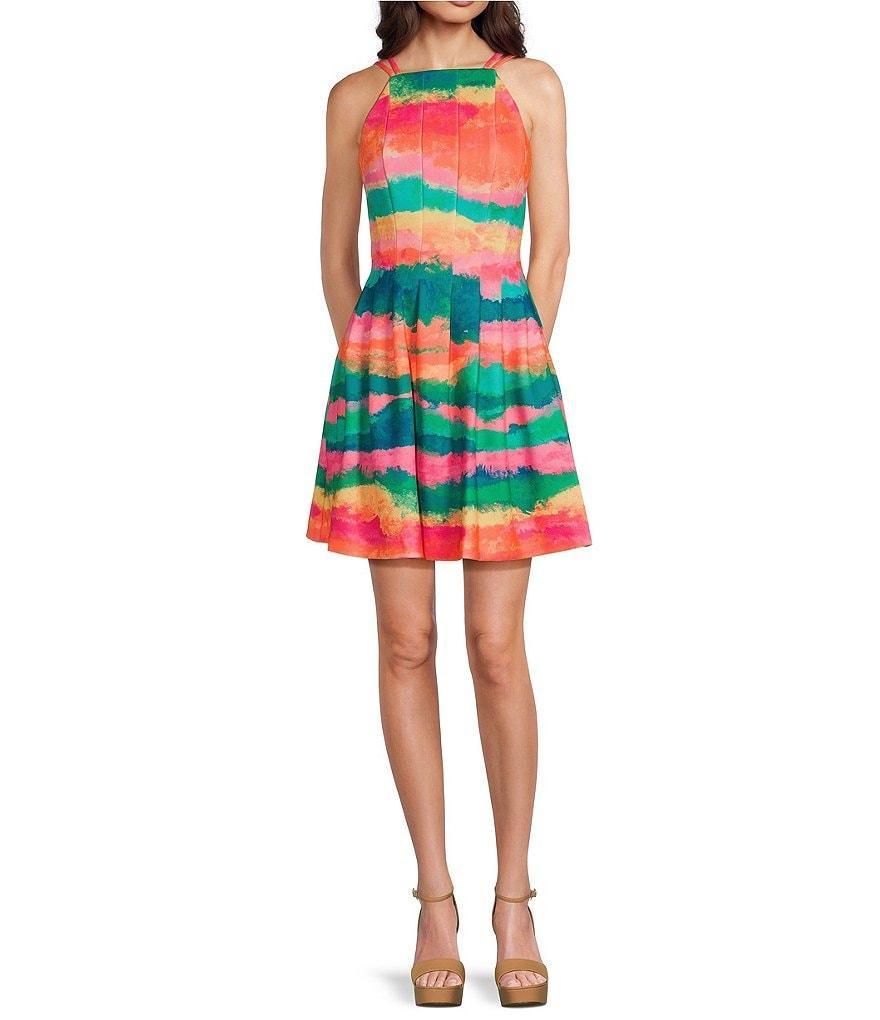 Vince Camuto Halter A Line Sleeveless Mini Dress product image