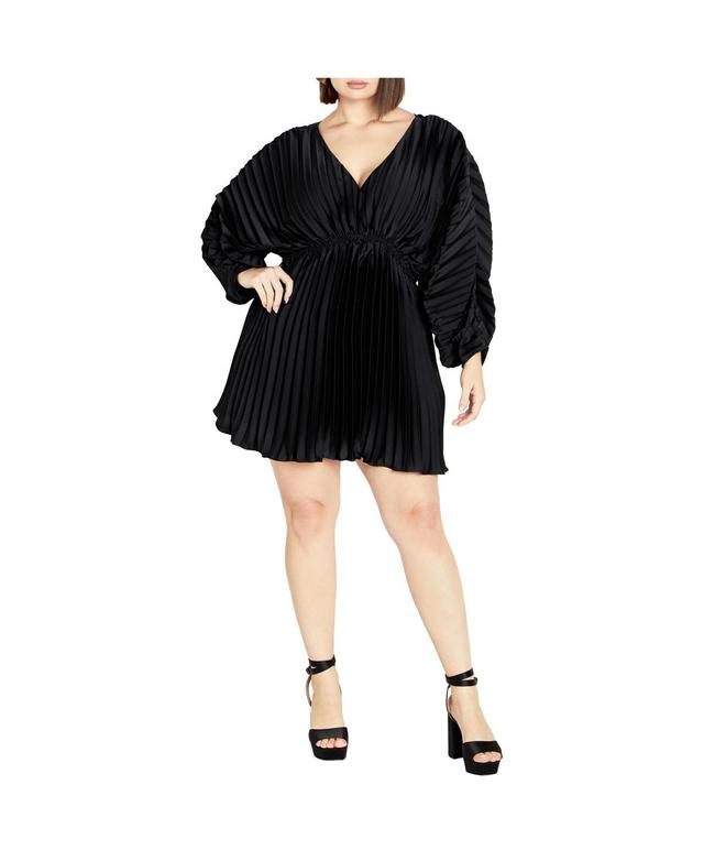 City Chic Womens Chloe Accordion Sleeve Pleat Dress Product Image