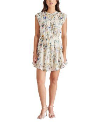 Steve Madden Womens Faith Floral-Print Elastic-Waist Tiered Dress Product Image