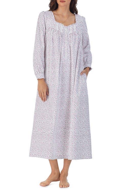 Eileen West Cotton Flannel Long Sleeve Ballet Gown (Ditsy Rosebuds) Women's Pajama Product Image