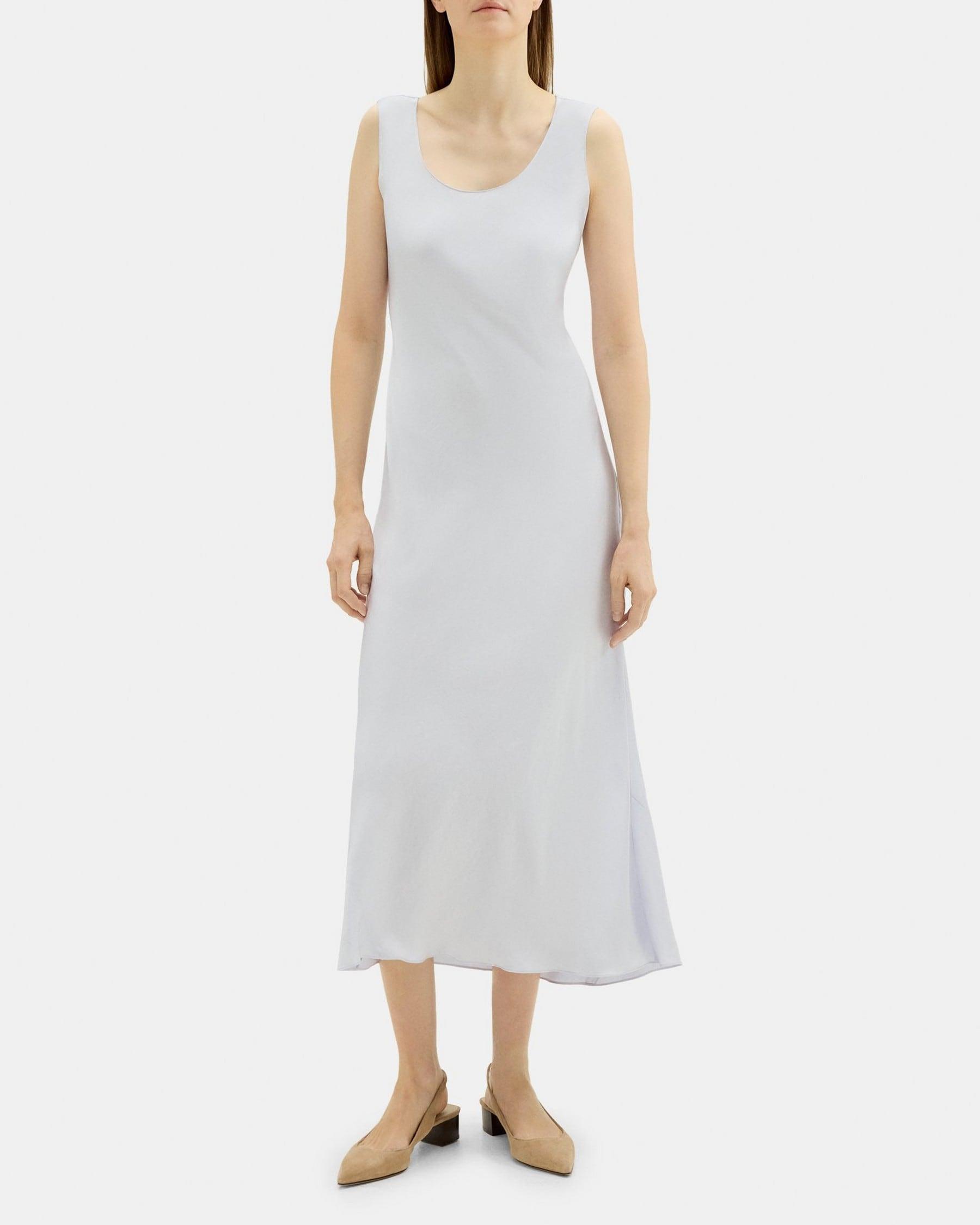 Cowl Back Dress in Crushed Satin Product Image