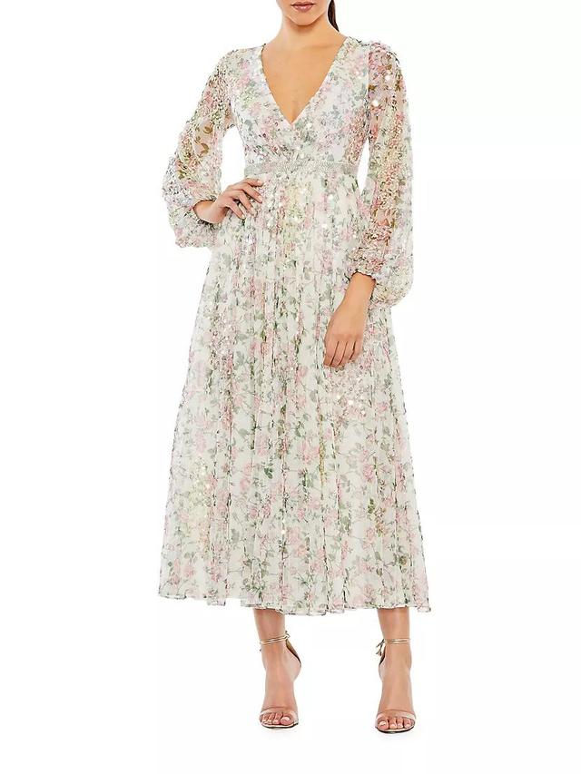 Cocktail Floral Midi-Dress Product Image