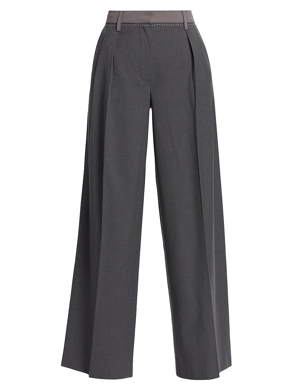 Womens Two-Tone Wide-Leg Pants Product Image