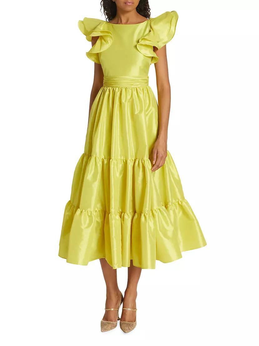 Tiered Mikado Midi-Dress Product Image