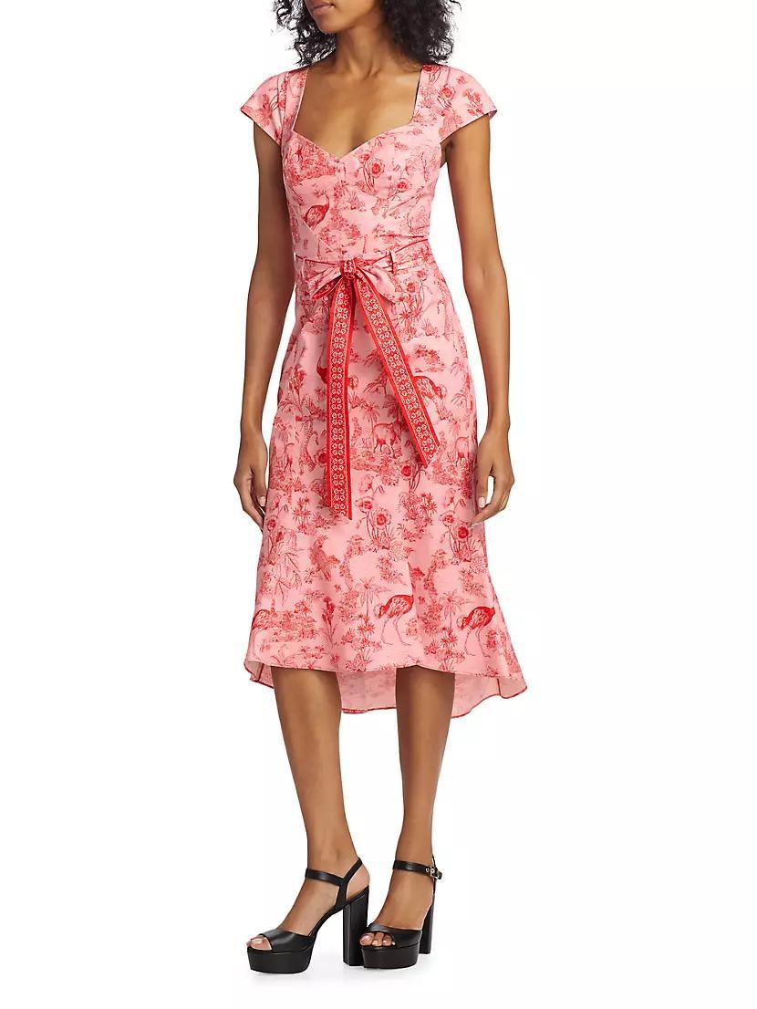 Marchesa Rosa Daylily Cotton-Blend Midi-Dress Product Image