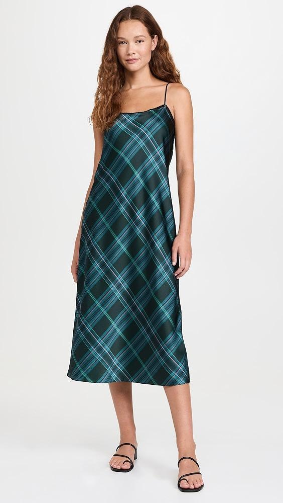 Vince Plaid Lace Trim Slip Dress | Shopbop Product Image