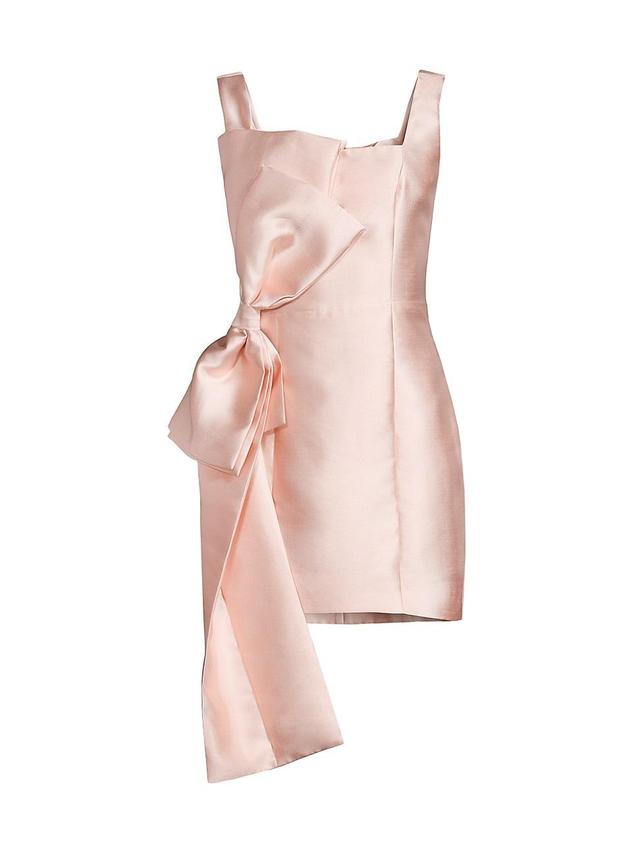 Womens Corsage Satin Bow Minidress Product Image