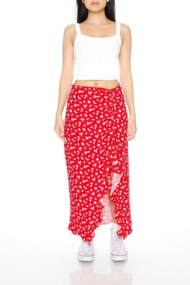 Floral Print Ruffle Maxi Skirt | Forever 21 Product Image