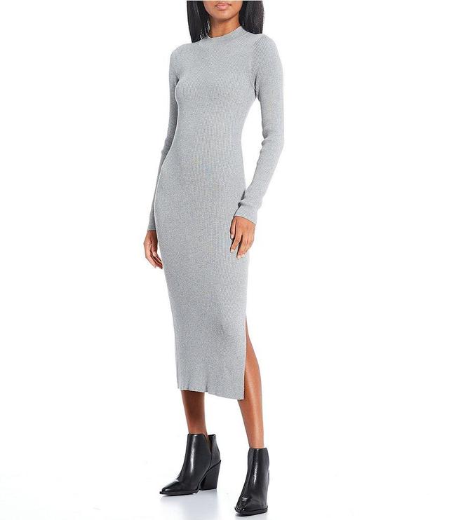 GB Long Sleeve Ribbed Midi Sweater Dress Product Image