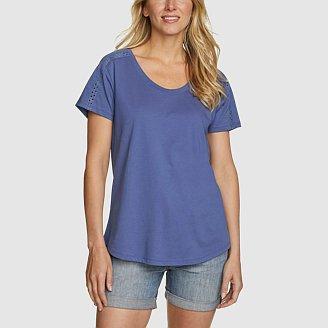 Women's Everyday Cutwork Scoop-Neck Tee Product Image