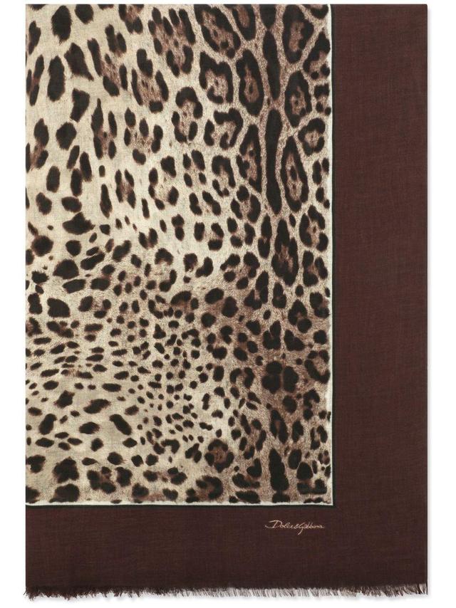 Brown Leopard-print Square Scarf Product Image