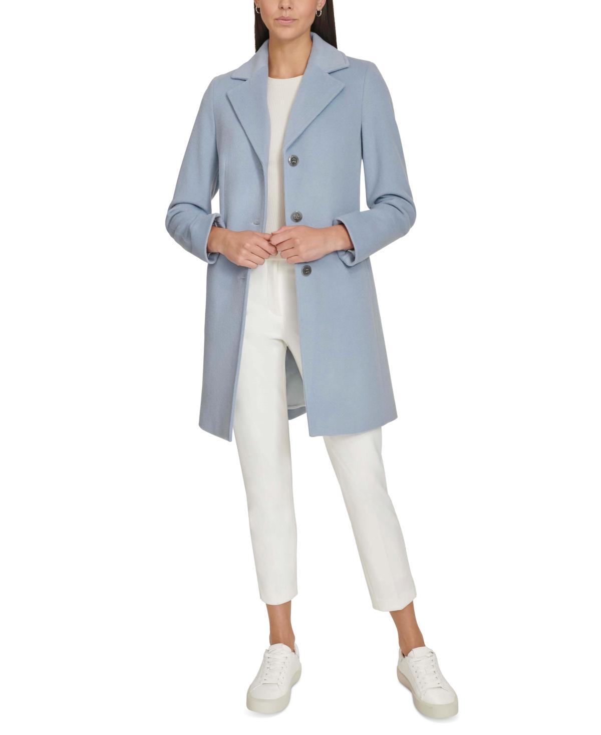 Calvin Klein Womens Single-Breasted Wool Blend Coat Product Image