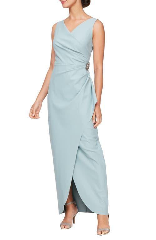 Alex Evenings Embellished Side Drape Column Formal Gown Product Image