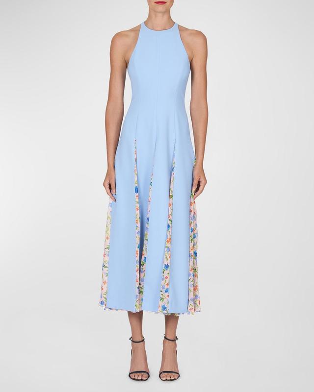 Carolina Herrera Floral Godet Sleeveless Fit & Flare Dress Product Image