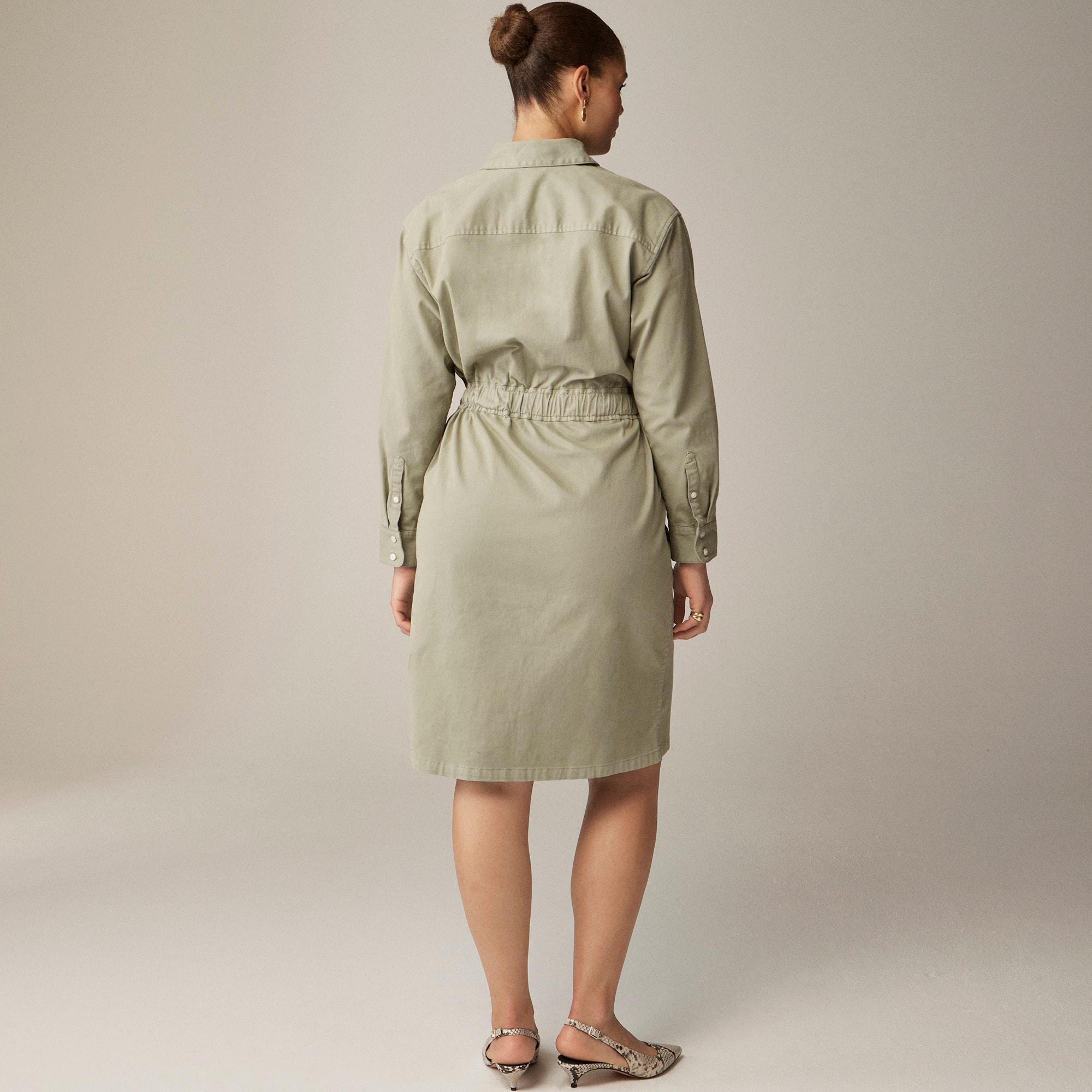 Cinched-waist utility dress in stretch chino Product Image