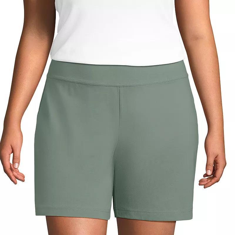 Plus Size Lands End Starfish Mid-Rise 7 Pull-On Shorts, Womens Product Image